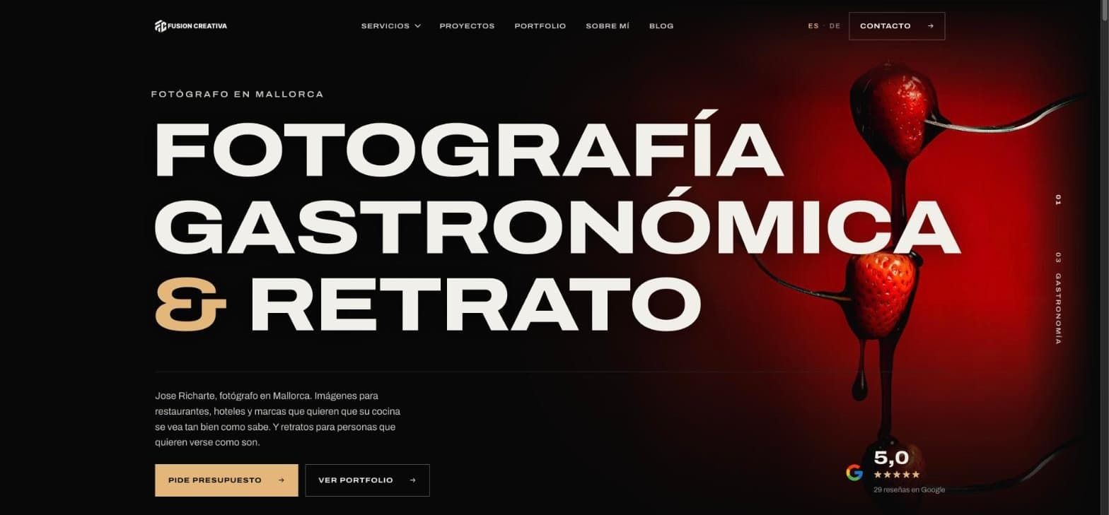 Portada de la web de Fusion Creativa