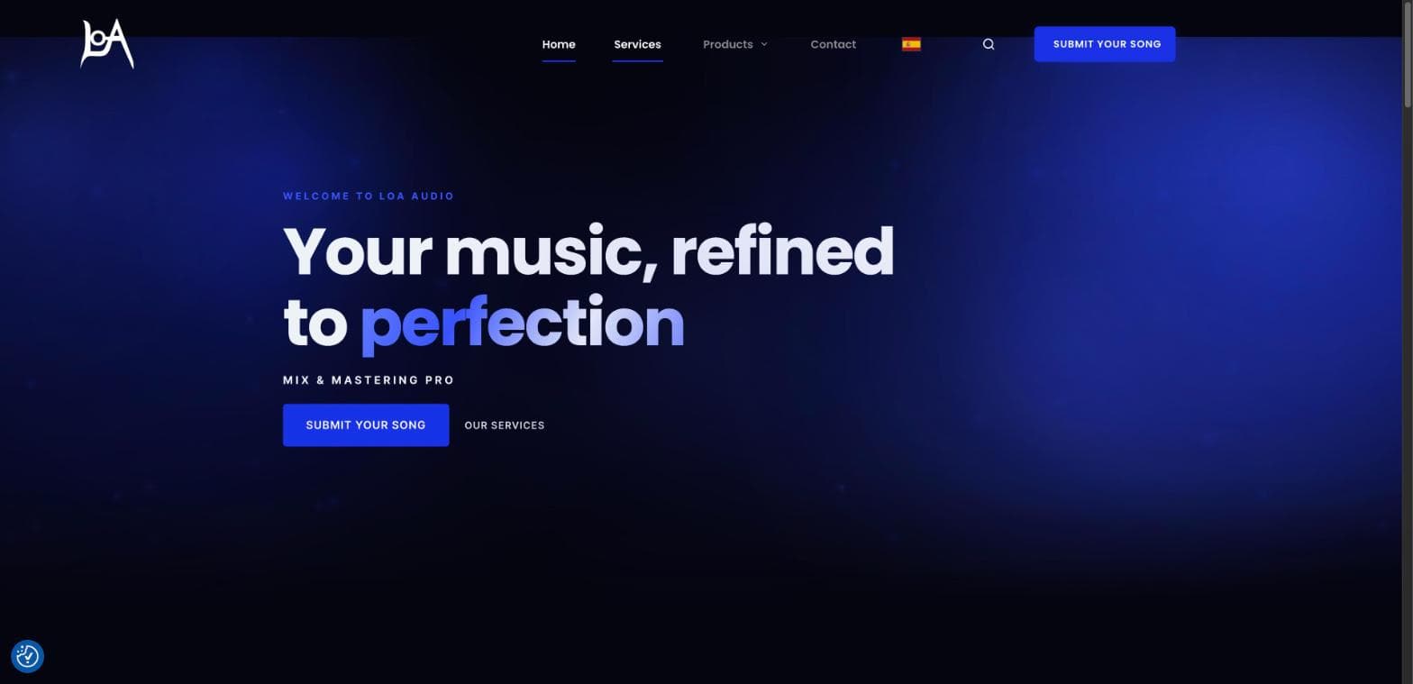 Portada de la web de LOA Audio
